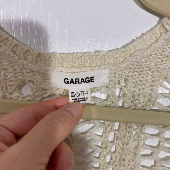 Garage Open Knit Fringe Kimono Cardigan Cream XS / S - Picture 4 of 5